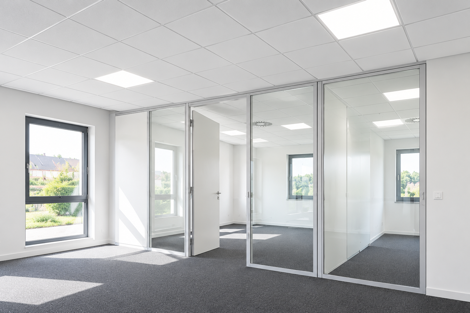 Cloisons modulaires vitrées pour bureaux
